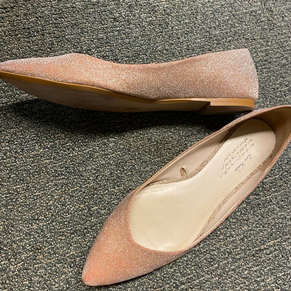 Zara flats gold sparkle shoes size 41